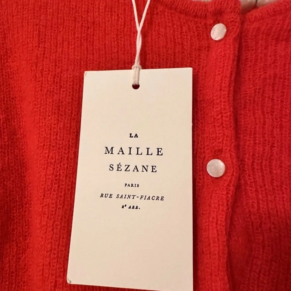NWT Sezane Gaspard Cardigan Sweater in Red Size XS - Picture 2 of 13
